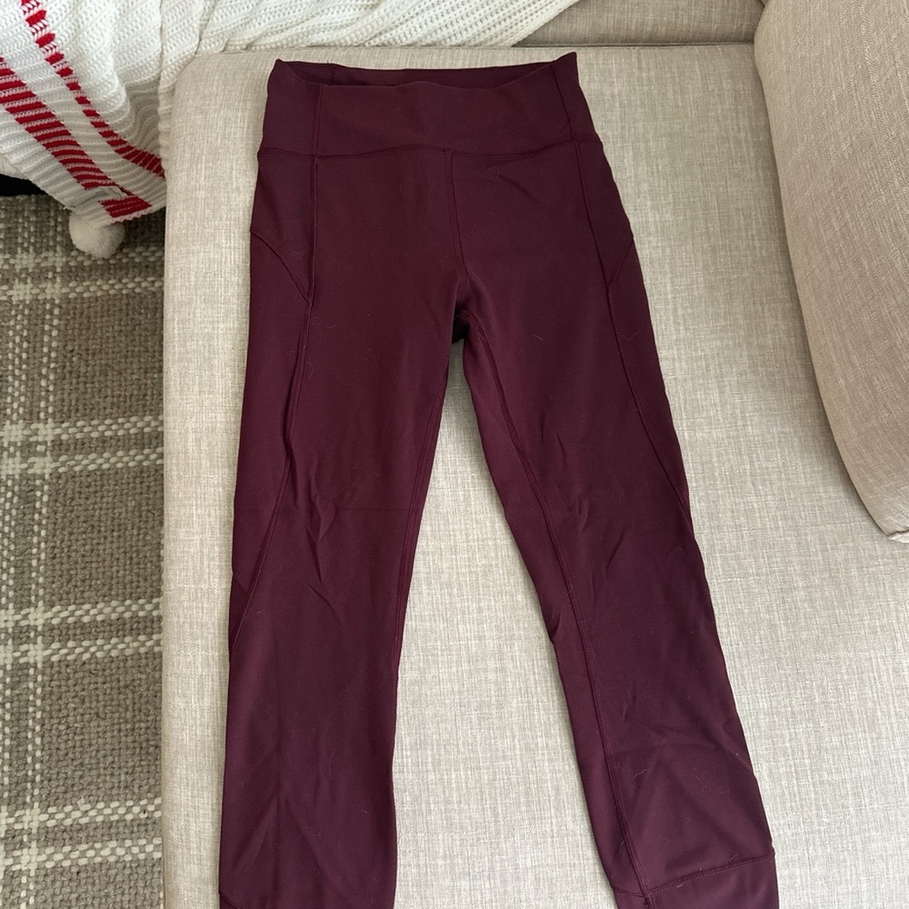 Burgundy lululemon leggings